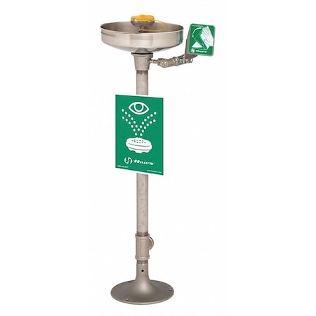 Haws Plumbed Eyewash, Floor Mount, Plumbed, 40 in H., 15 in W 7777