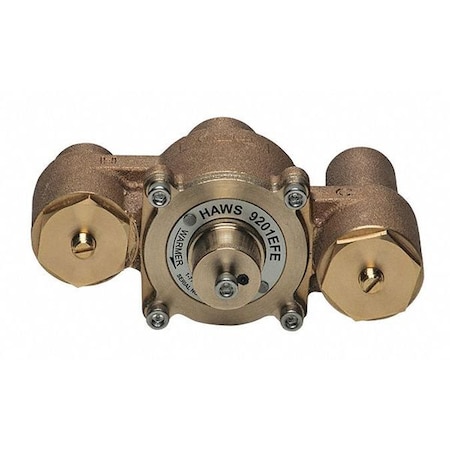 Haws Emergency Mixing Valve, Brass, Yellow, For Use With, Single Eyewash 9201EFE