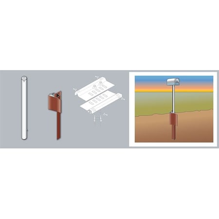 Tapco V-Loc™ Single Mailbox Support Kit, 60" Pole 034-00058
