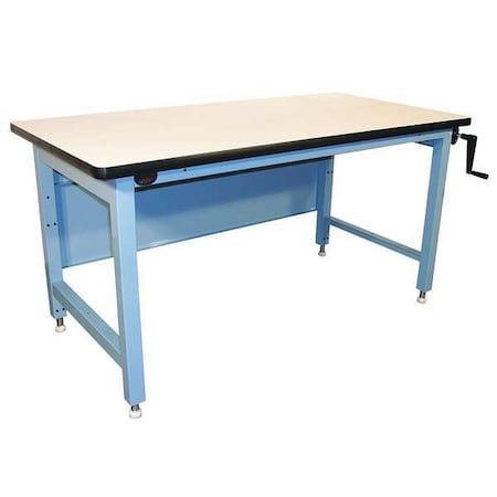 Pro-Line Hand Crank Workbench, ESD Laminate, 60 in W, 30 in to 42 in Height, 750 lb, Straight ELH6030C-L14