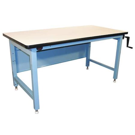 Pro-Line Hand Crank Workbench, Laminate, 60 in W, 30 in to 42 in Height, 750 lb, Straight ELH6030P-L14