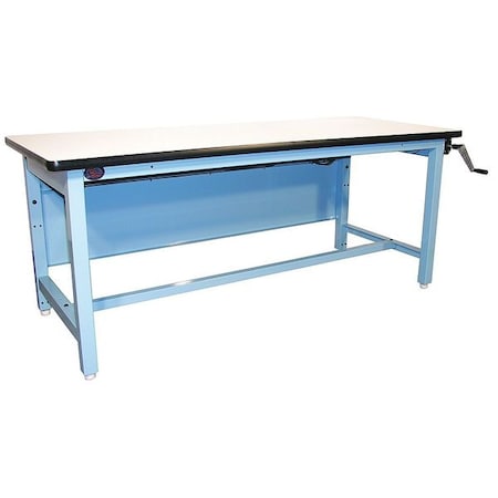 Pro-Line Hand Crank Workbench, ESD Laminate, 72 in W, 30 in to 42 in Height, 750 lb, Straight ELH7230C-L14