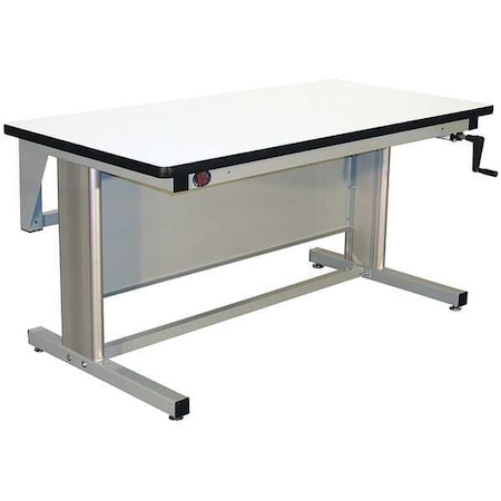 Pro-Line Hand Crank Height Adjustable Work Bench, ESD Laminate, 30" W, 30" to 42" Height, 330 lb. EL7230C-A31