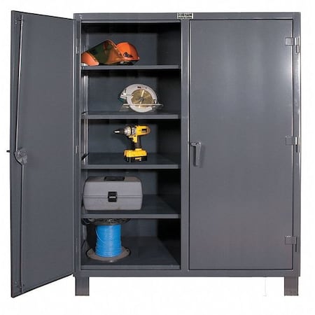 Durham Mfg Shelving Storage Cabinet, 78 in H, 48 in W, 24 in D, Swing, Keyed, Gray, 8 Shelves, 0 Drawers HDDS244878-8S95