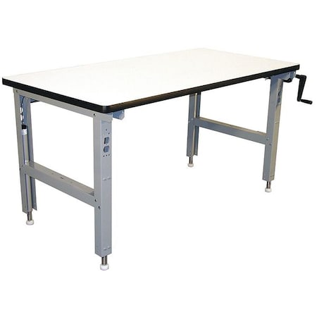 Pro-Line Hand Crank Workbench, Laminate, 60 in W, 30 in to 42 in Height, 750 lb, Straight IWELH6030P