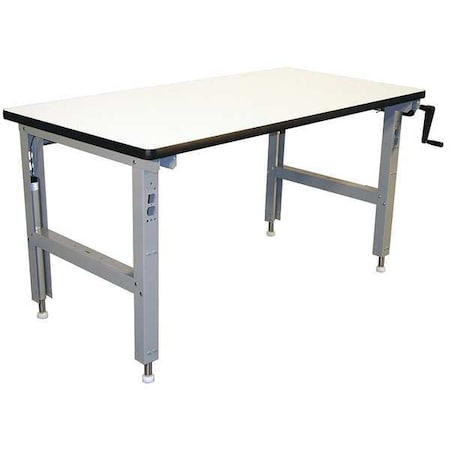 Pro-Line Hand Crank Workbench, ESD Laminate, 72 in W, 30 in to 42 in Height, 750 lb, Straight IWELH7236C