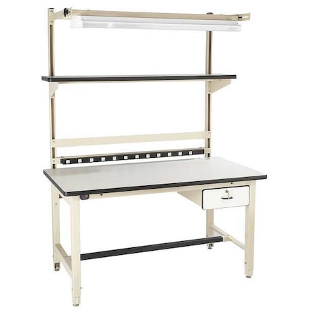 Pro-Line Bolted Workstation, ESD Laminate, 72" W, 30" to 36" Height, 5000 lb., Straight BIB4
