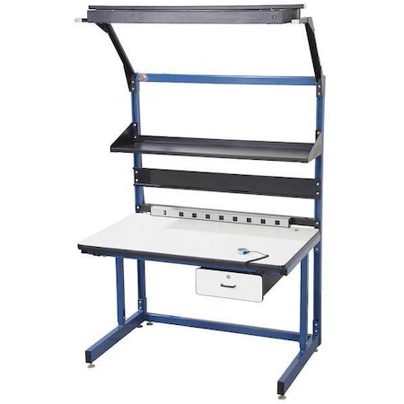 Pro-Line Bolted Work Benches, ESD Laminate, 60" W, 30" to 36" Height, 850 lb., Cantilever BIB20