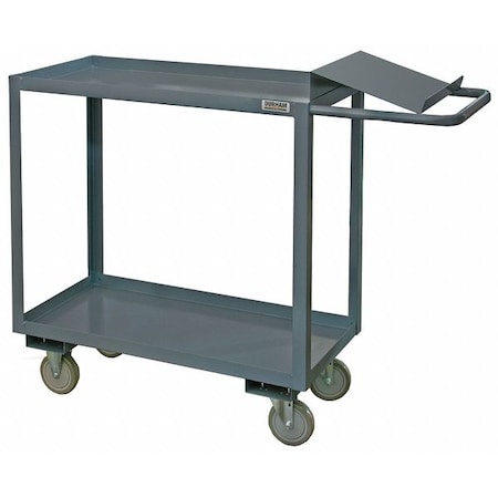 Zoro Select Order-Picking Utility Cart with Lipped Metal Shelves, Steel, 1,200 lb Load Capacity, 2 Shelves OPC-1836-2-95