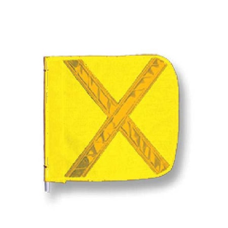 Checkers Warning Whip Flag Reflexite X, Yellow, Nylon Mesh, Mounting Clip FS8025-16-Y