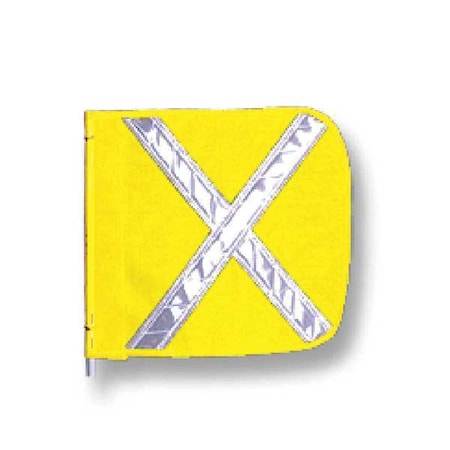 Checkers Warning Whip Flag Reflexite X, Yellow, Nylon Mesh, Mounting Clip FS9025-Y