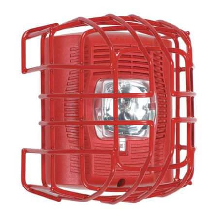 Safety Technology International Wire Cage, Steel, Surface Mount, 6 3/4 in W x 7 1/2 in H x 6 1/8 in D, Red STI-9708-R