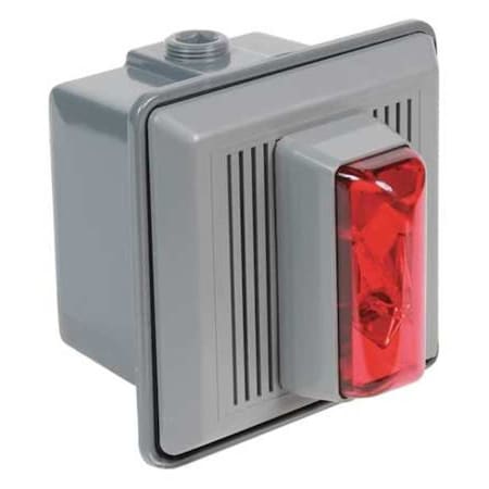 EDWARDS SIGNALING Horn Strobe, Red, 5-1/2 In. H, 120VAC 868STRR-N5