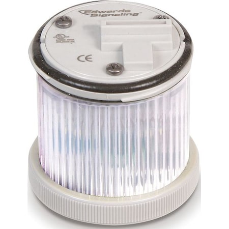 Edwards Signaling Tower Light Module, 120V AC, White, 48 mm Dia., 1 7/8 in Height, LED, 248BC Series 248LEDMW120A