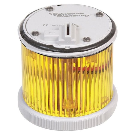 Edwards Signaling Tower Light Module, 240V AC, 240V DC, Amber, 70 mm Dia., 3 1/8 in Height, LED, 270BC Series 270SY12240AD