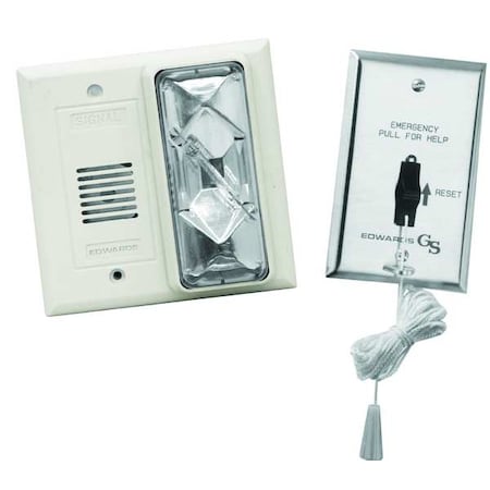 Edwards Signaling Horn and Strobe Kit, 120V AC, 82 dBA at 10 ft, Clear 7008B-N5