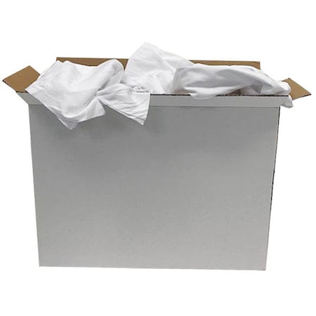 Zoro Select Cotton T-shirt Cloth Rag 25 lb. 18" x 18", White 16M204