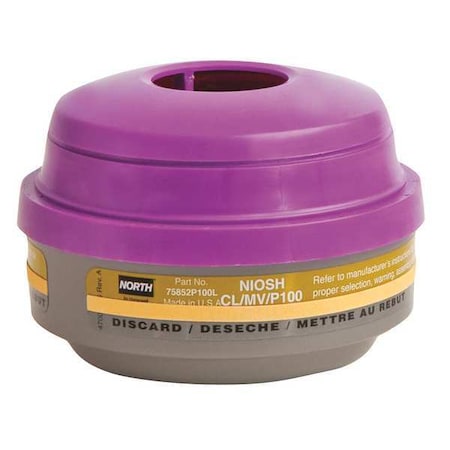 Honeywell North Combination Cartridge/Filter, N, Magenta, Olive, Threaded, North Full or Half Mask Respirators 75852P100L