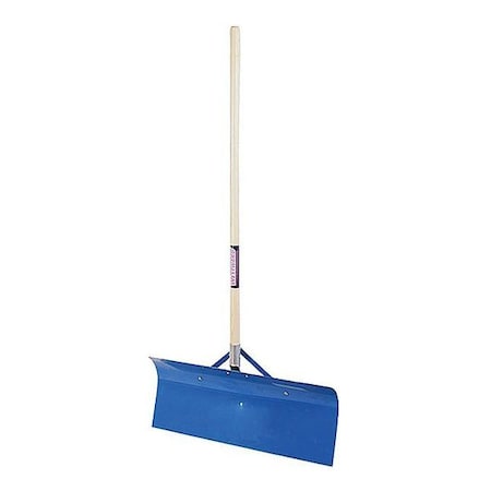 Zoro Select Snow Shovel, 30 in W x Steel Blade, 48 in L Wood Handle 12U485