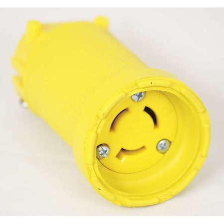 Zoro Select Locking Connector, L6-15R, 15 A, 250V AC, Single Phase, 2 Pole, Screw Terminals, Yellow CL615DF