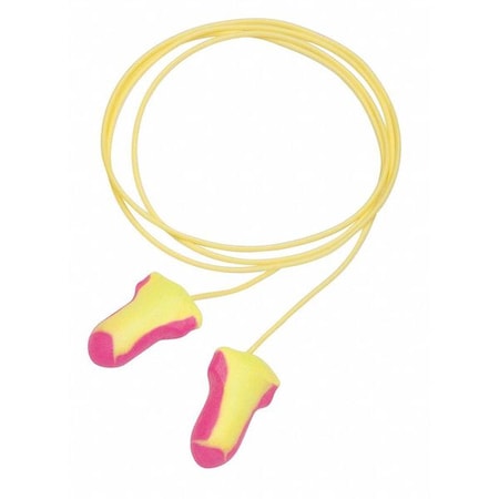 Howard Leight Laser Lite Disposable Corded Earplugs, Foam, Contoured-T Shape, NRR 32 dB, Magenta/Yellow, 5PK LL-5-30
