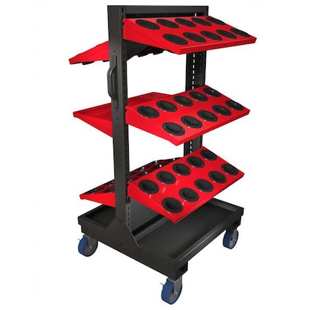Huot ToolScoot Tree Tool Cabinet, Red, Steel, 28-1/2 in W x 28 in D x 57 in H 55950