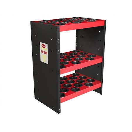 Huot Tool Holder, 0 Drawer, Red, Steel, 27-1/2 in W x 18-1/2 in D x 36 in H 13880