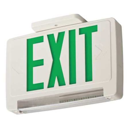 Lithonia Lighting Exit Sign with Emergency Lights, White, 1 or 2 Face(s), LED, Universal Mount, Nickel Cadmium ECBG LED M6