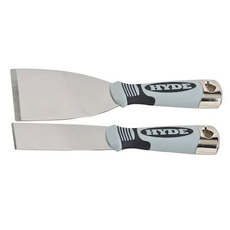 HYDE Putty Knife Set, Stiff, 1-1/2, 3" W, 2 Pc., Standards: ANSI 48910