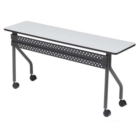 Iceberg OfficeWorks Mobile Training Table, Gray Top, Charcoal Frame, 18 in W x 60 in L 68057