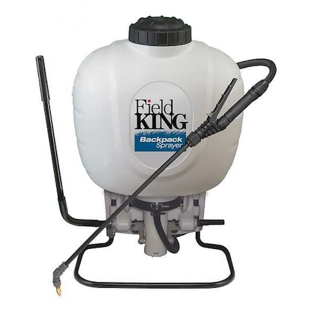 Field King 4 gal Backpack Sprayer, Poly, 50 in L Hose, 160 PSI, Fan/ Foaming Nozzle Spray Pattern, Manual 190350