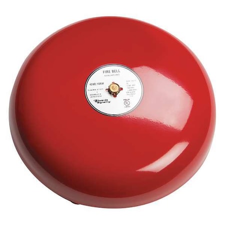 Edwards Signaling Fire Bell, Red, 10 In. 438D-10N5-R