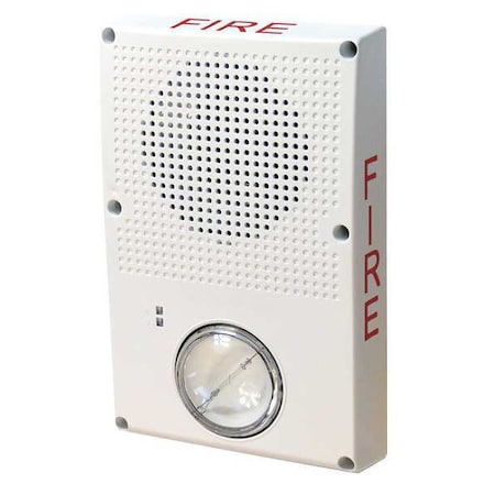 Edwards Signaling Outdoor Speaker Strobe, Marked Fire, White WG4WF-SVMHC