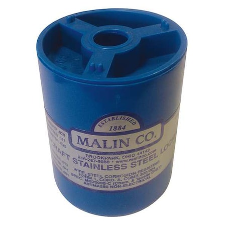 MALIN CO Lockwire, Canister, 0.041 Dia, 221 ft. 34-0410-1BLC