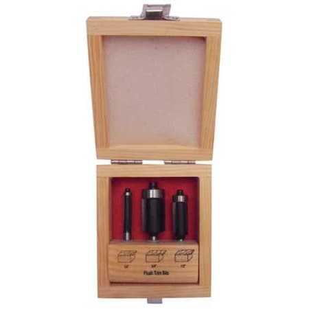Zoro Select Router Bit Set, Flush Trim, 3 Pc 16Y598