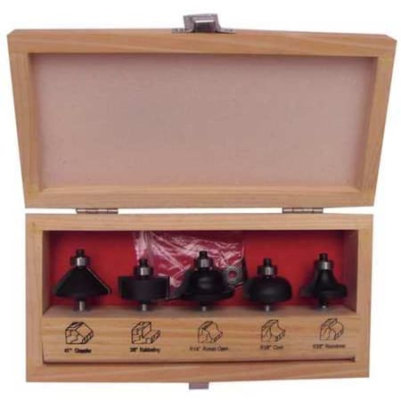Zoro Select Router Bit Set, 6 Pc 16Y554