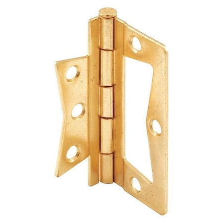 Primeline Tools Door Hinge, Bi-Fold, Non Mortise Brass, PK2, 1" Leaf W x 3" Leaf H, Brass Plated MP7335