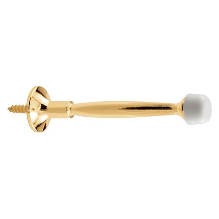 Primeline Tools Door Stops, Rigid, 4", Brass, H/D, PK.5 MP9134
