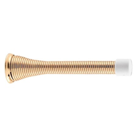 Primeline Tools Spring Door Stops, 4", Brass, H/D, Flex, PK50, PK.50 MP9158-50