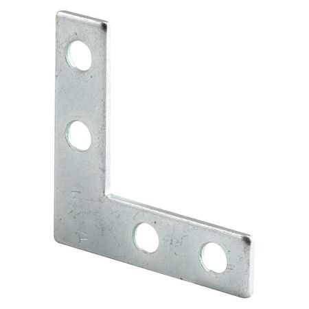 PRIMELINE TOOLS Flat Angle Corner, 1-1/2 in., Steel Construction, Zinc Plated, 4-Hole (10 Pack) MP9222