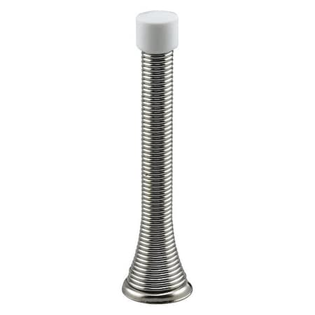 Primeline Tools Door Stop, 4 in. Reach, Spring Steel, Satin Chrome, Heavy Duty, PK5 MP10126