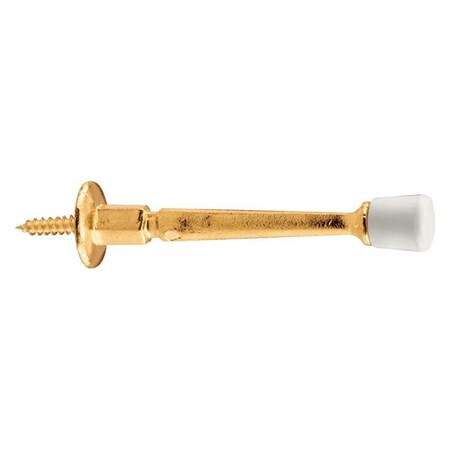 Primeline Tools Rigid Door Stop, 3 in. Reach, Diecast Construction, Brass Plated, White, PK10 MP9020