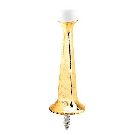 Primeline Tools Rigid Door Stop, 3 in., Diecast, Brass Plated, Rubber Tip, Baseboard, PK10 MP9042-10