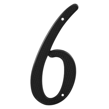 Primeline Tools 4 in. House Number 6, Diecast, Black Finish, PK5 MP4116-5
