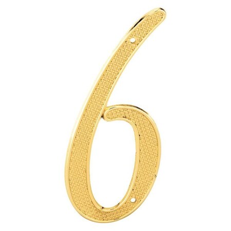 Primeline Tools House Numbers, "6"/"9", 4", D/C, Brs, PK2 MP4286