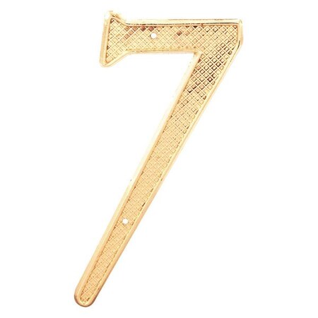 Primeline Tools House Numbers, "7", 4", D/C, Brass, PK2 MP4287