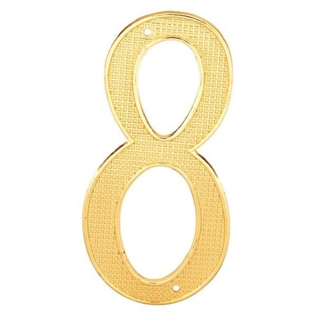 Primeline Tools House Numbers, "8", 4", D/C, Brass, PK2 MP4288