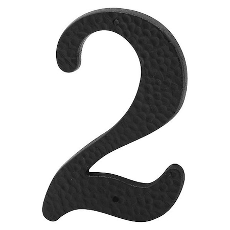 Primeline Tools 3 in. House Number 2, Plastic, Black with Nails (1 Pair) MP5033