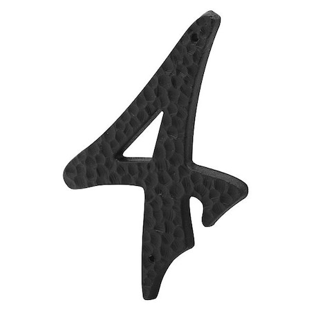 Primeline Tools 3 in. House Number 4, Plastic, Black with Nails, PK2 MP5035