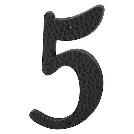 Primeline Tools 3 in. House Number 5, Plastic, Black with Nails, PK2 MP5036